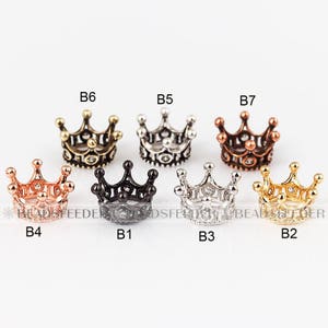 2/10pcs crown bead cap micro paved/ Micro Pave horn spacer Beads , CZ bead cap , craft /Jewlery supplies, in gold/silver/rosegold ,12mm