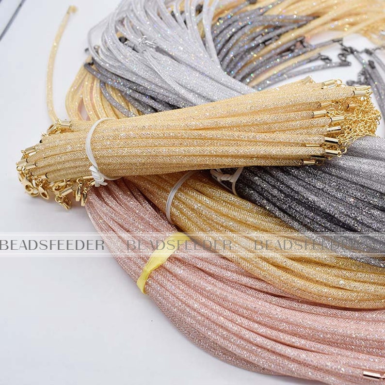 ready to wear 184560cm Soft tube braceletnacklace 1pc diameter 4mm GoldRose goldWhite gold Black plated