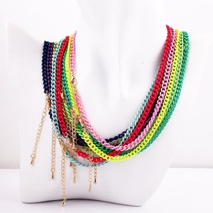 5mm Enamel  chain Necklace , not easy to tarnish  , 40cm 16 Inches, Summer Beach Necklace Jewelry