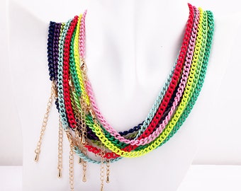 5mm Enamel  chain Necklace , not easy to tarnish  , 40cm 16 Inches, Summer Beach Necklace Jewelry