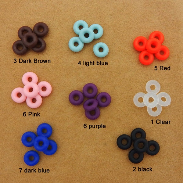 10pcs / 100pcs perline di tappo in gomma siliconica, ciambelle con perline per braccialetti, adatte per cordino in pelle da 3 mm / 6 mm / catena di bracciale in stile europeo