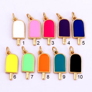 2021 New Enamel Ice-cream Stick Popsicle Ice-lolly Candy Charm Pendant Fashion Romantic Sweet Neon Colorful , Women's Party Necklace Pendant