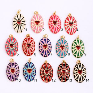 2021 New Enamel Oval Heart Charm Pendant Fashion Romantic Sweet Neon Colorful , Women's Girl Party Necklace Pendant Jewelry Gift For Her