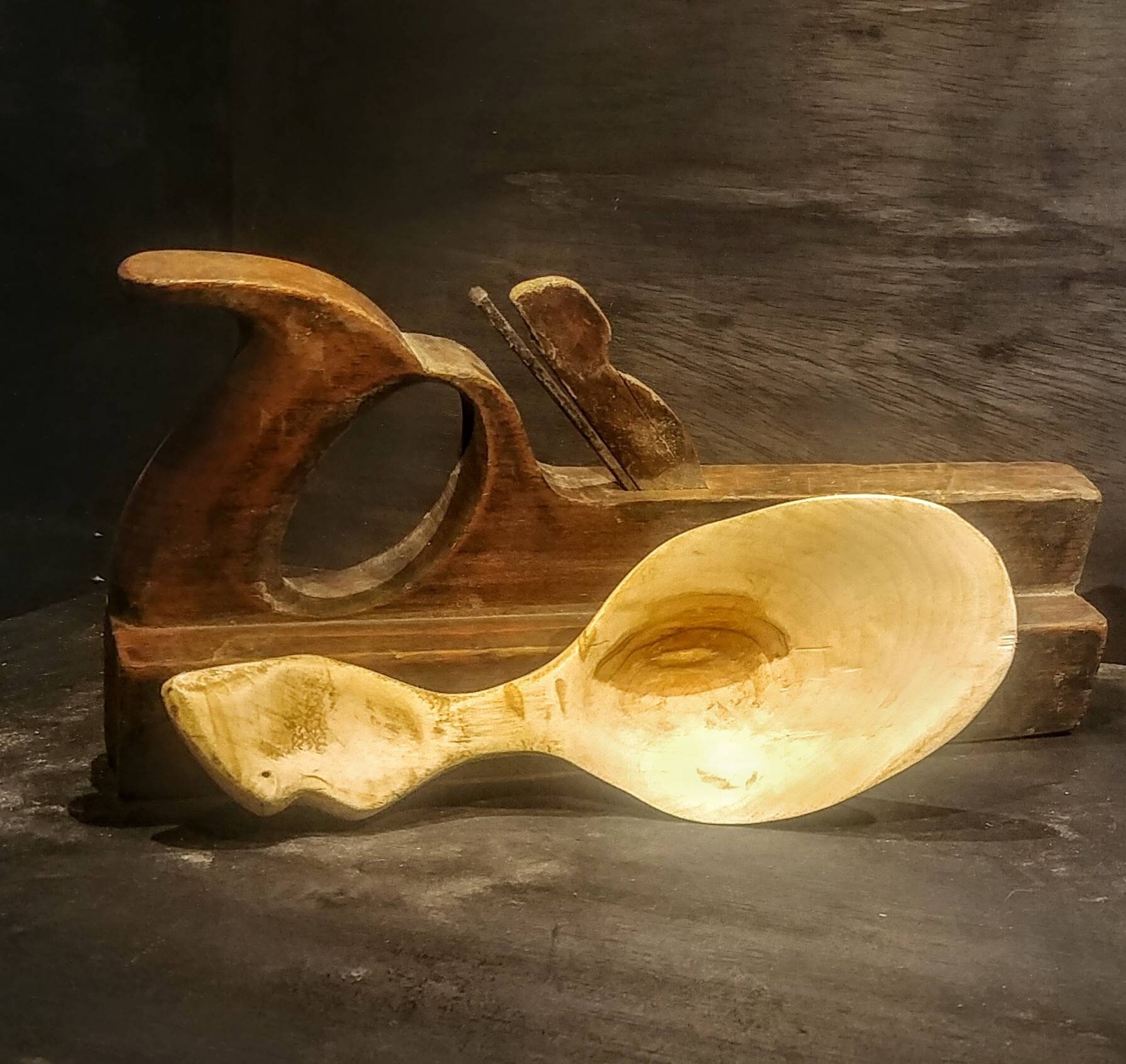HKliving USA AKE1120 Hand Carved Teak Wooden Ladle with Hole