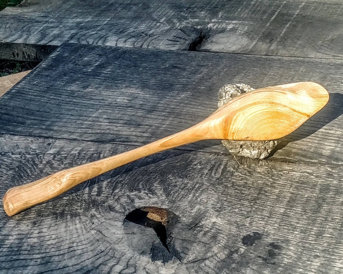 Cuchara de cocción de madera tallada a mano cuchara de cocina | Etsy