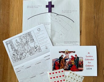 Lenten Calendar for Catholic Children with Sacrifice Chart 2024