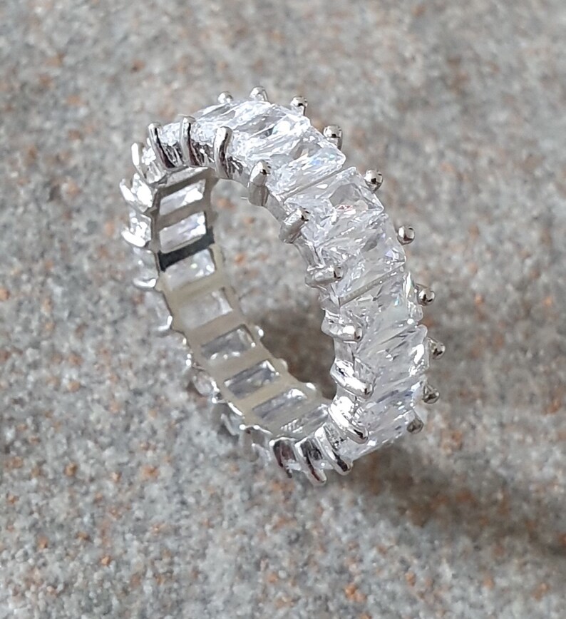 Crystal ring. Silver Swarovski crystal wedding ring. Crystal Etsy
