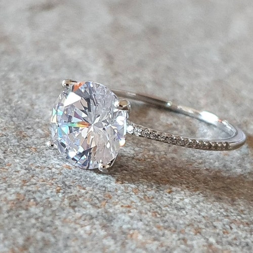Swarovski Crystal Ring. Sterling Silver 