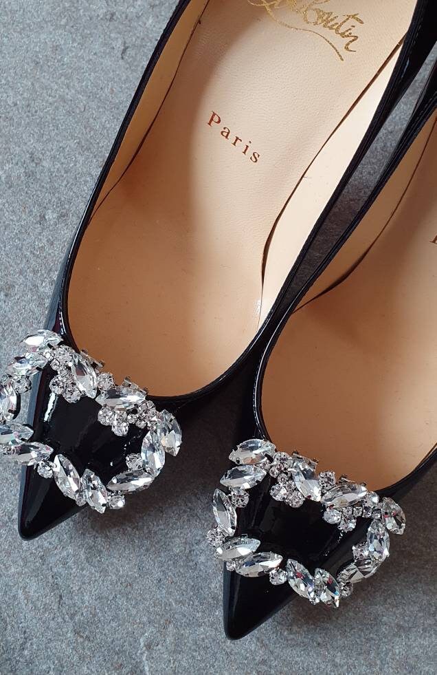 Silver Crystal Shoe Clips. Swarovski Crystal Silver Shoe Etsy