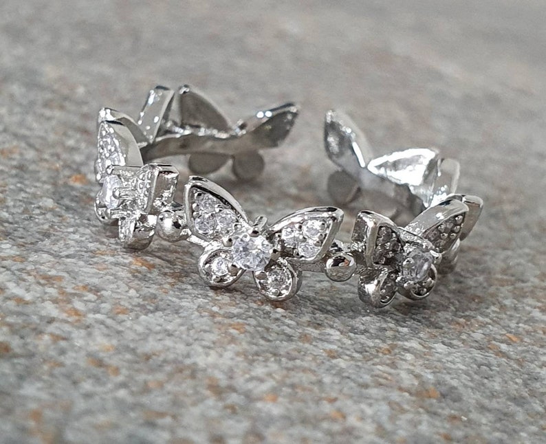 swarovski crystal butterfly ring