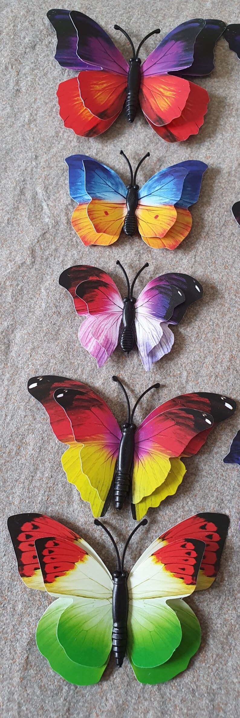 3D Wall Butterflies. Double Wall Butterfly Art Decal. 12 3D | Etsy