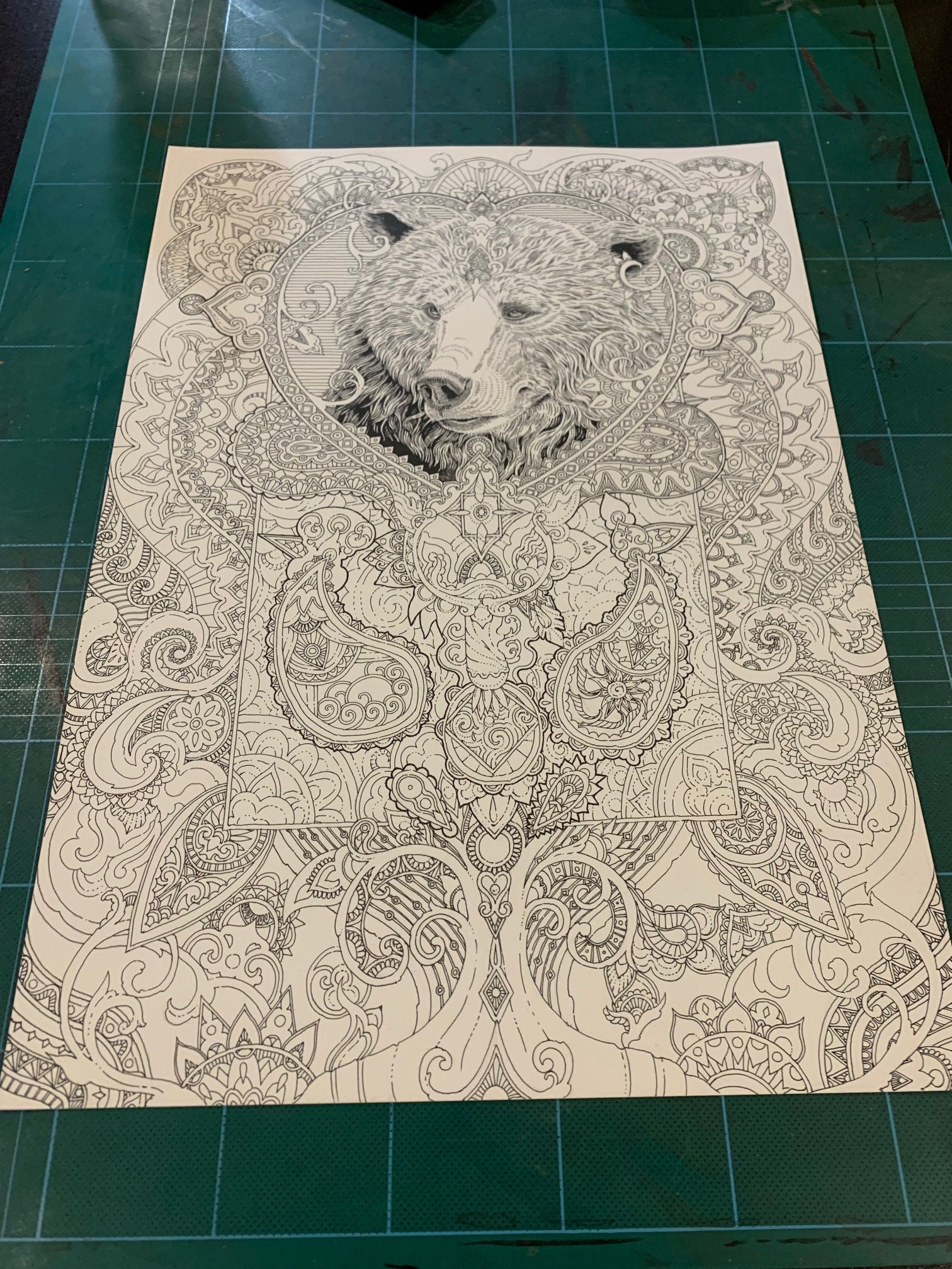 Mother Bear - Printable Adult Colour Page (highly Detailed) Instant ...