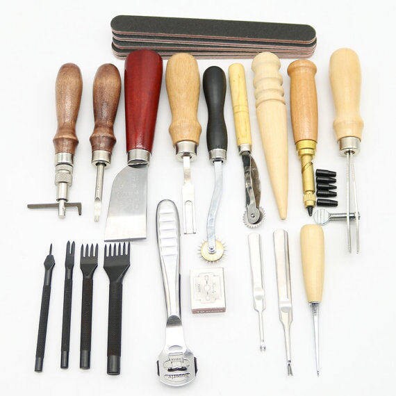 Leather Tools 18pcs Leather Working Tools Leather Craft Etsy