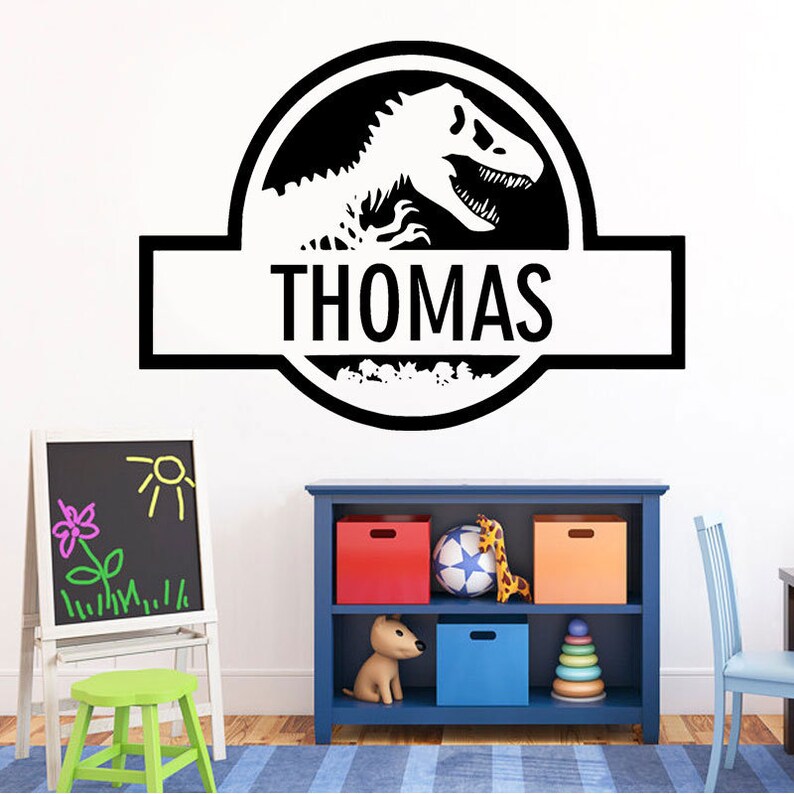 Custom Name Decal Personalised Dinosaur Wall Kids Sticker Customize Room