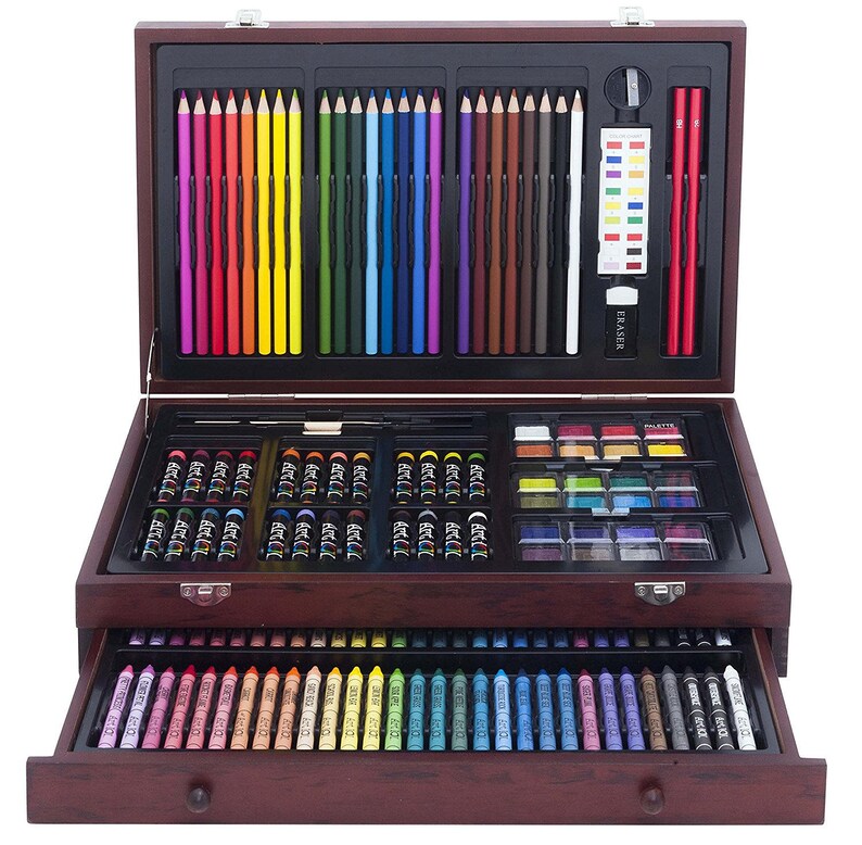 Art Pencils Box Supply Storage Crayons Set Pencil Image 0