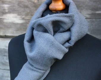 Grey scarf, Warm scarf, Wool scarf, Gift for men, Mens scarf, handwoven scarf, Minimalist, Mens scarve, Gray scarf handwoven