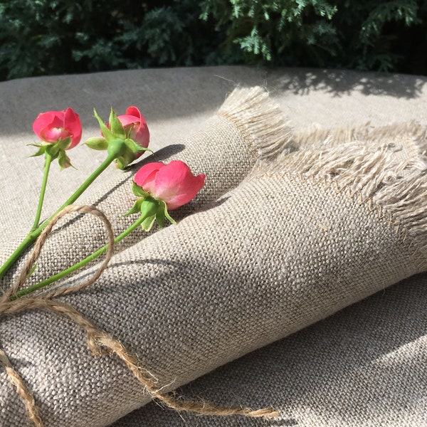 SERVIETTE de TABLE en lin français. 40 cm x 40 cm. Fibre naturelle pour votre table : authentique, campagne, nature, rustique