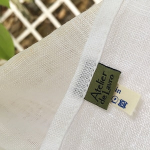 Foulard blanc pour homme, en pur LIN lavé, plusieurs dimensions au choix. Fabrication artisanale française image 5
