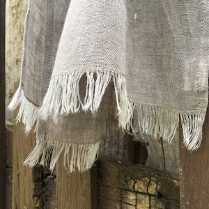 Men&#39;s scarf, linen, Brown-Taupe color, several sizes to choose from. French artisanal manufacture