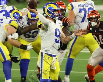 Matthew Stafford Game Winning Pass Super Bowl Los Angeles Rams Champions 8X10 Photo