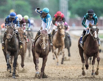 Mage 2023 Kentucky Derby Champion 8X10 Photo Javier Castellano Up With Two Phil's and Angel of Empire