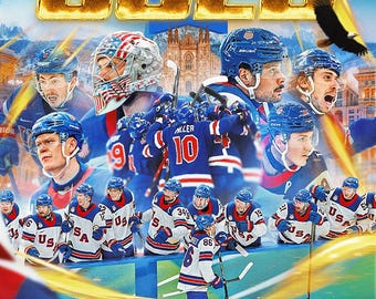 2026 USA Olympic Gold Medal Hockey Team Unsigned 8 x 10 Composite Photo