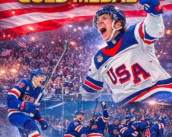 2026 USA Olympic Gold Medal Hockey Team Unsigned 8 x 10 Composite Photo