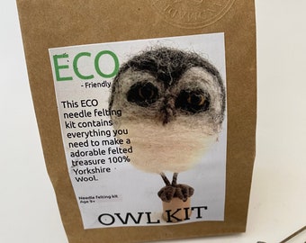 Eco Needle felting owl kit  Age 9+