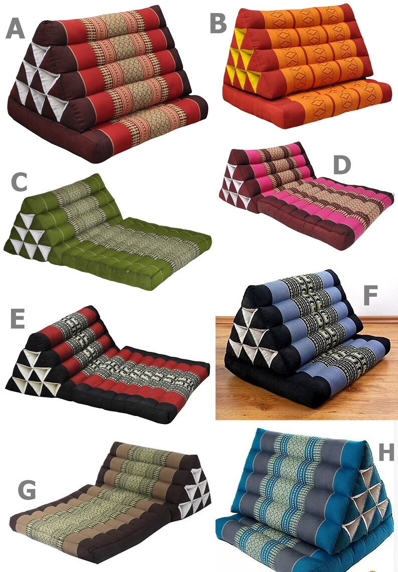 Thai Triangle Cushion Pillow One Fold Kapok 100 Filled Etsy