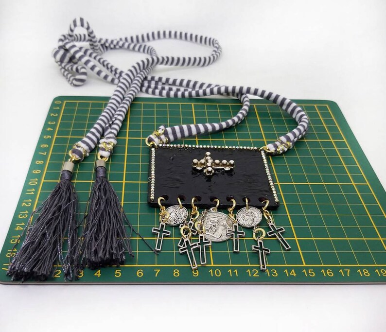 Coins necklace. Cross necklace Bohemian necklace Black necklace Statement necklace Charm necklace