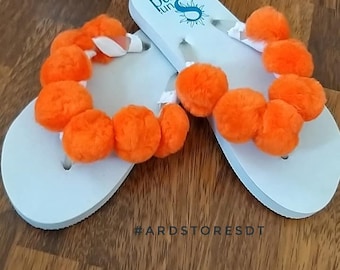 Flip flops. Slides. Women summer shoes. Sandals