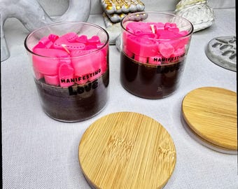 Candele di soia. Candele ecologiche. Decorazioni per la casa. Candele al profumo di gomma da masticare. Candele fatte a mano. Candele in barattolo.