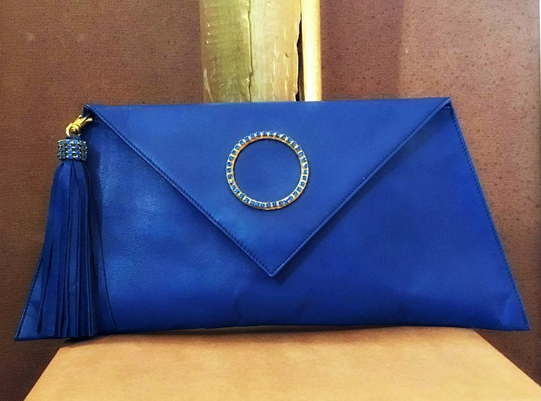 Electric blue clutch best sale