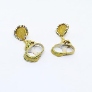 Earrings. Shell earrings. Shell jewelry. Gold earrings. Stud earrings. Gifts for her. Statement earrings. Statement jewelry.