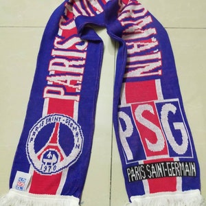 Vintage Psg Football Scarf Peter Luccin Paris Saint Germaint Y2k Scarves  2000 Era 