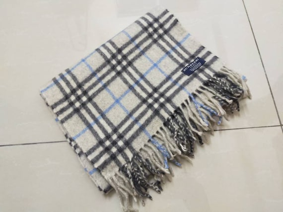 burberrys london checked scarf muffler gray nova c