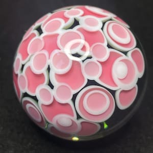 Glass marble, handmade marbles, contemporary art marble , borosilicate, Andrew Anderson (#127) 1.21” dot stack dichro mandala