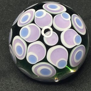 Glass marble, handmade marbles, contemporary art marble , borosilicate, Andrew Anderson (#12) 1.3” dot stack dichroic