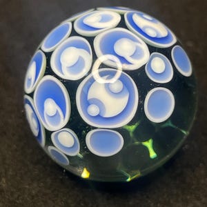 Glass marble, handmade marbles, contemporary art marble , borosilicate, Andrew Anderson (#131) 1.19” dichroic dot stack