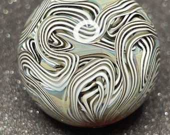 Canica de vidrio, canicas hechas a mano, canica de arte contemporáneo, borosilicato, Andrew Anderson (#332) 1,06” de líneas UV
