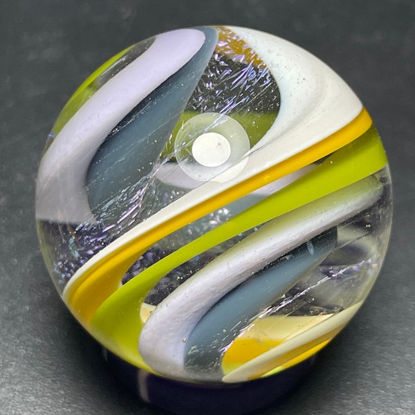 Glass marble, handmade marbles, contemporary marble, hider marble, boro, sphere, orb, collectible glass, Andrew Anderson (#18) 1.23”