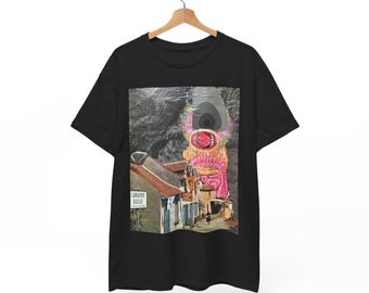 Gorgazon Returns コラージュアートTシャツ シュールな解剖学的風景Tシャツ 奇妙なアートコットンシャツ ウェアラブルアート
