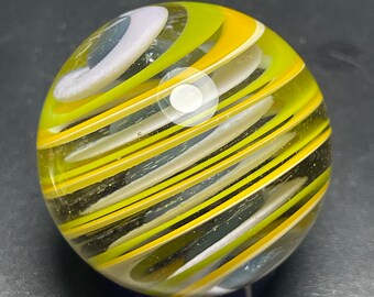 Glass marble, handmade marbles, contemporary marble, hider marble, boro, sphere, orb, collectible glass, Andrew Anderson (#15) 1.27”