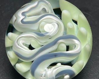 Glass marble, handmade marbles, contemporary marble, hider marble, boro, sphere, orb, collectible glass, Andrew Anderson (#17) 1.22”