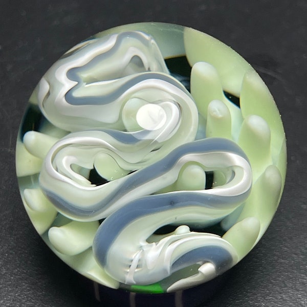 Glass marble, handmade marbles, contemporary marble, hider marble, boro, sphere, orb, collectible glass, Andrew Anderson (#17) 1.22”