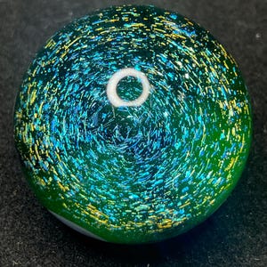 Glass marble, handmade marbles, contemporary art marble , borosilicate, Andrew Anderson (#135) 1.21” dichroic dot stack