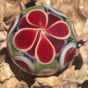 Glass marble, handmade marbles, contemporary art marble , borosilicate, Andrew Anderson (#600) 1.18” dot stack