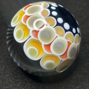 Glass marble, handmade marbles, contemporary art marble , borosilicate, Andrew Anderson (#124) 1.26” dot stack
