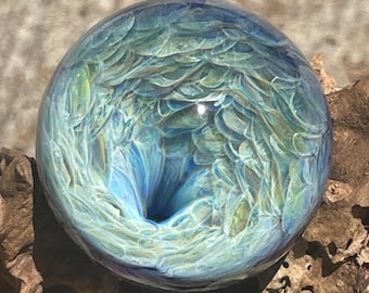 Glass marble, handmade marbles, contemporary art marble , borosilicate, Andrew Anderson (#637) 1.49” vortex