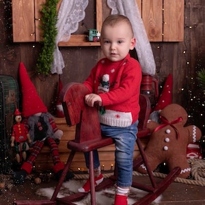 Schaukelpferd, Fotorequisite aus Holz, Kinderzimmer Dekoration
